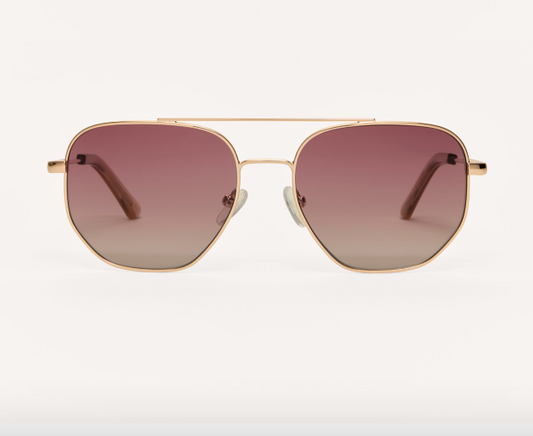 Z Supply Sunglasses- Highway Rose Gold