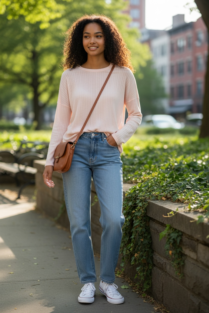 Velvet by Graham & Spencer Lizzie Long Sleeve Tee in Pale Pink