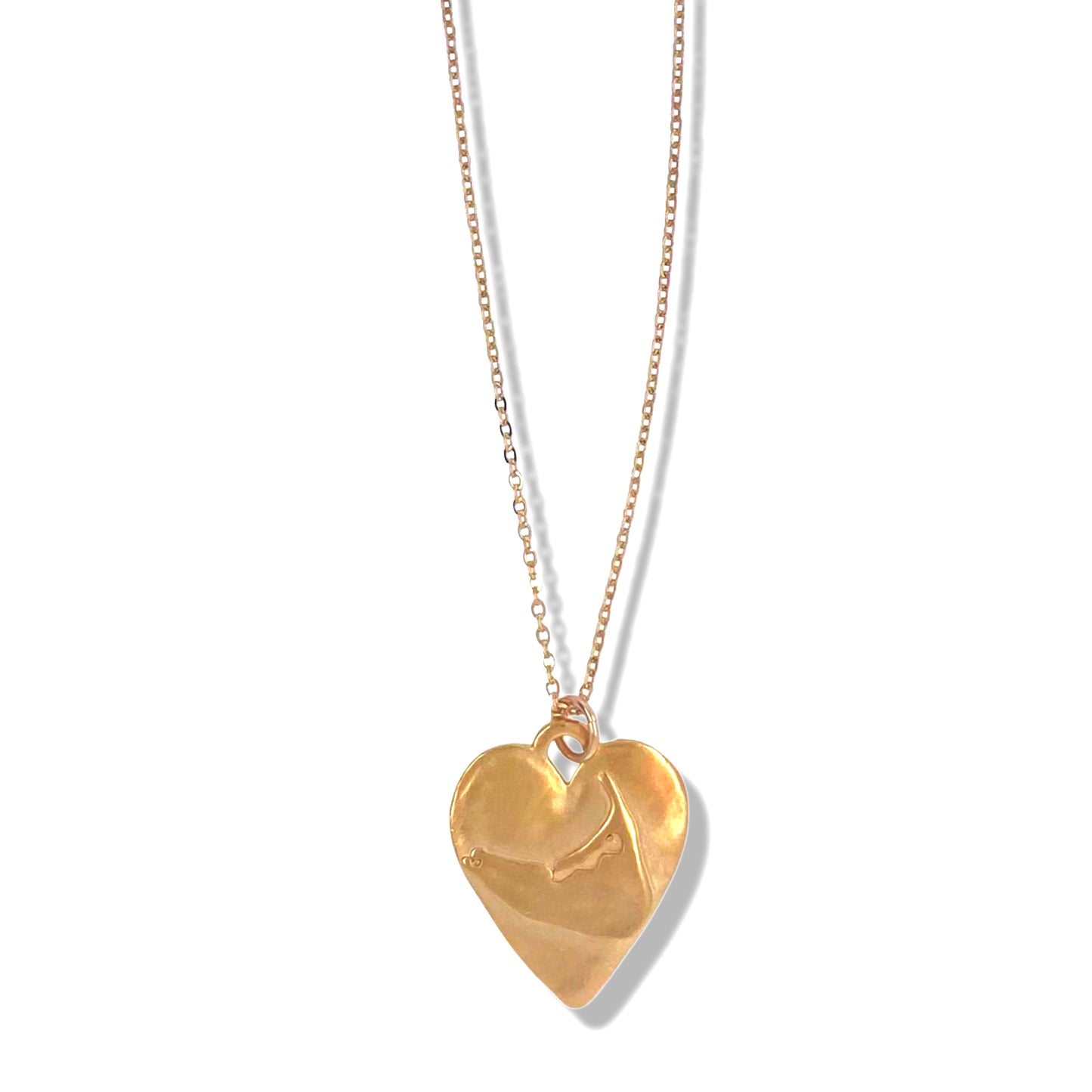 714NLG - Nantucket Large Heart Necklace in Gold