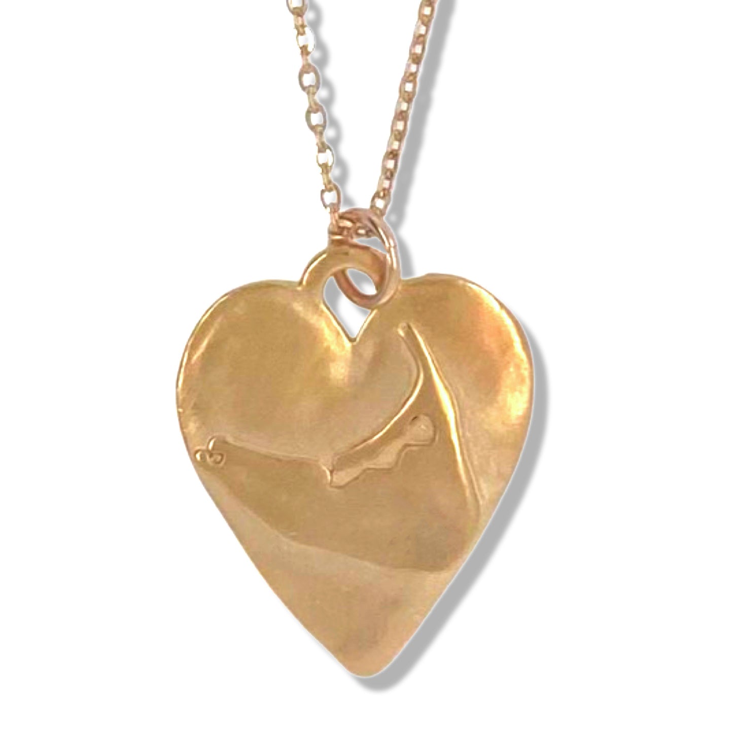 714NLG - Nantucket Large Heart Necklace in Gold