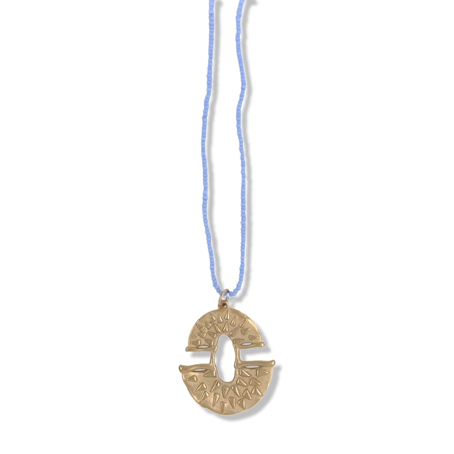 Orion Necklace in Gold on Baby Blue Beads  | Keely Smith Jewelry Designs
