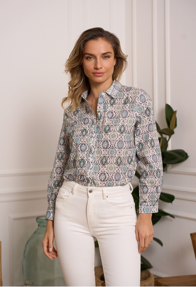 Chokolate Paris Printed Cotton Button Down