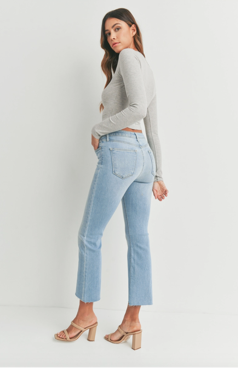 Just Black Denim HR Tonal Crop Flare