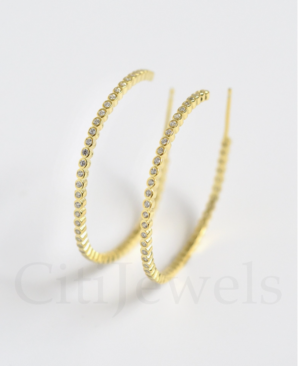 CZ Eternity Hoop in Gold Plate