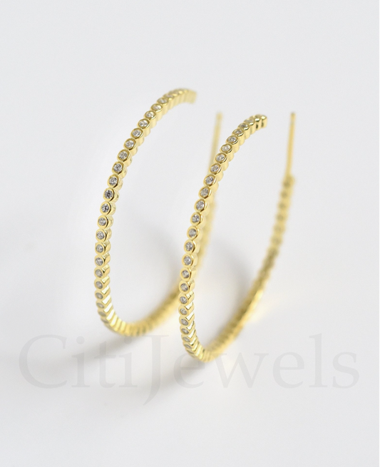 CZ Eternity Hoop in Gold Plate