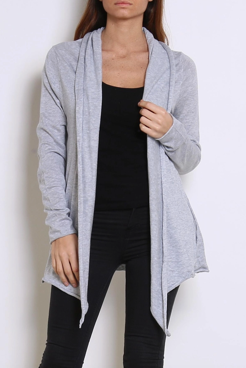 Chokolate Paris Open Cardigan With Lurex Elbow Patch