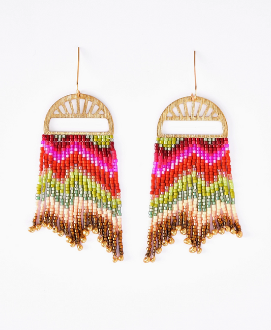 Sunlit Wave Fringe Earrings