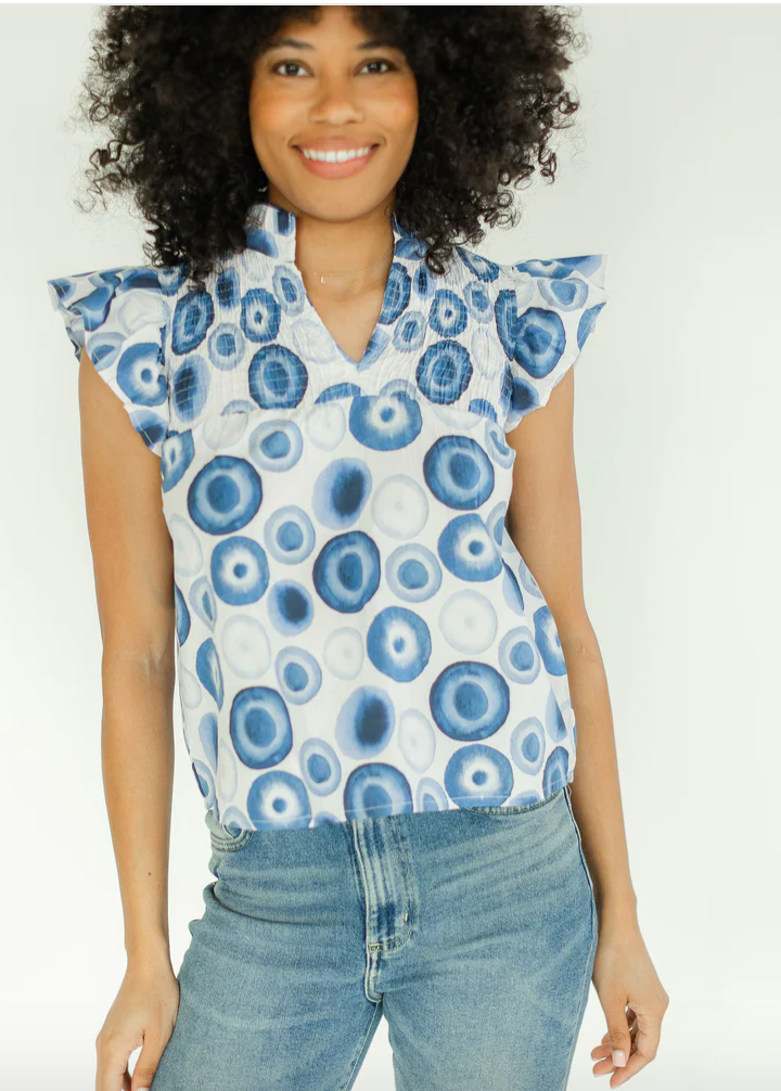 Victoria Dunn Layla Blouse in Wedgewood