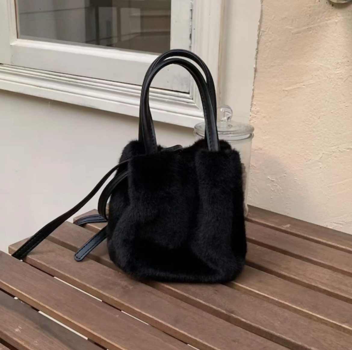 Faux Fur Crossbody Tote (3 colors)