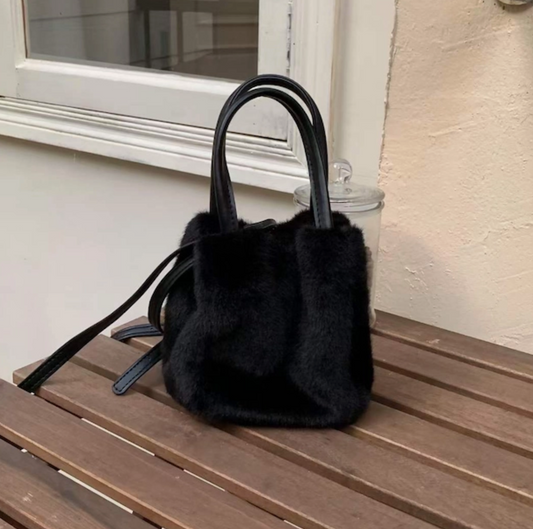 Faux Fur Crossbody Tote (3 colors)