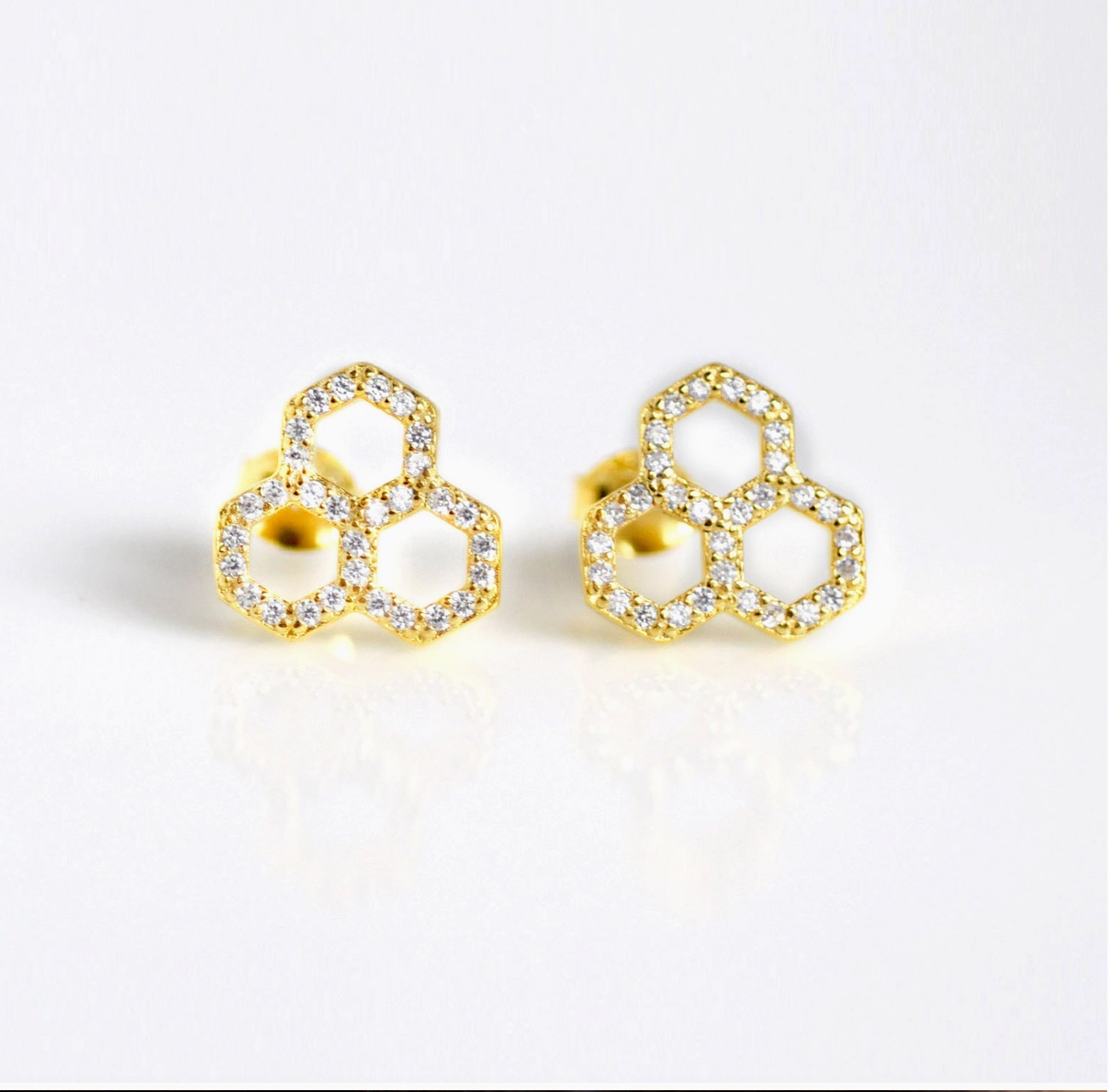 Honeycomb Stud Earrings