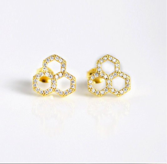 Honeycomb Stud Earrings