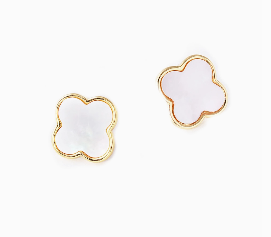 Mother of Pearl Clover Earring