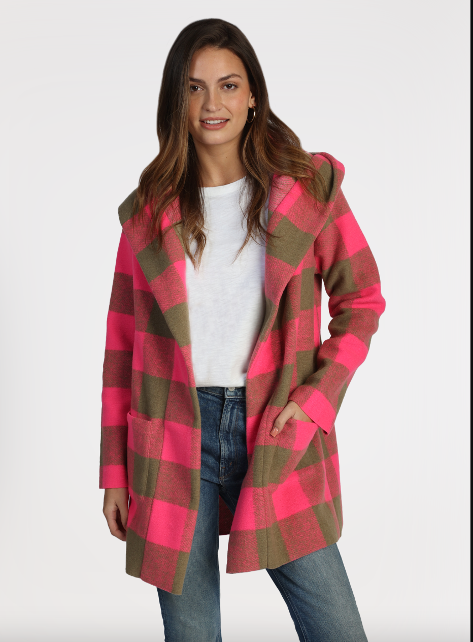 Dylan Carey Checkered Hood Coat