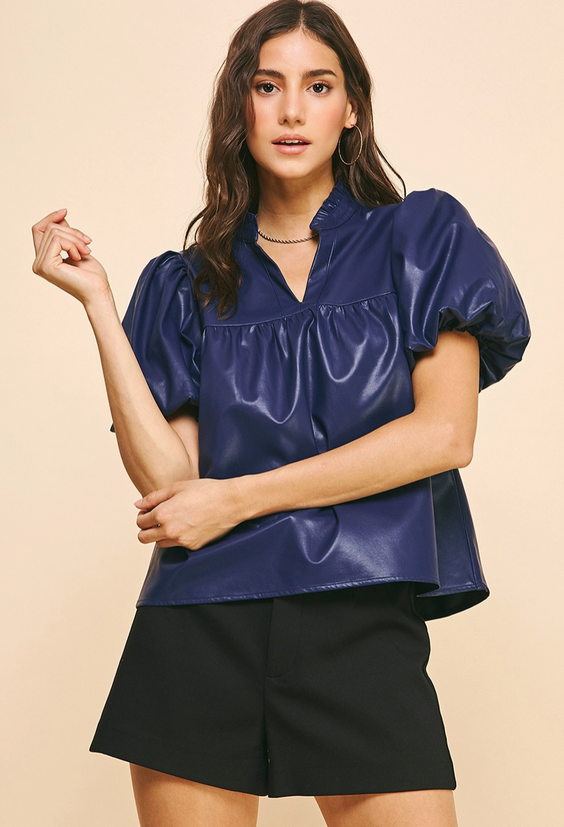 Faux Leather Top