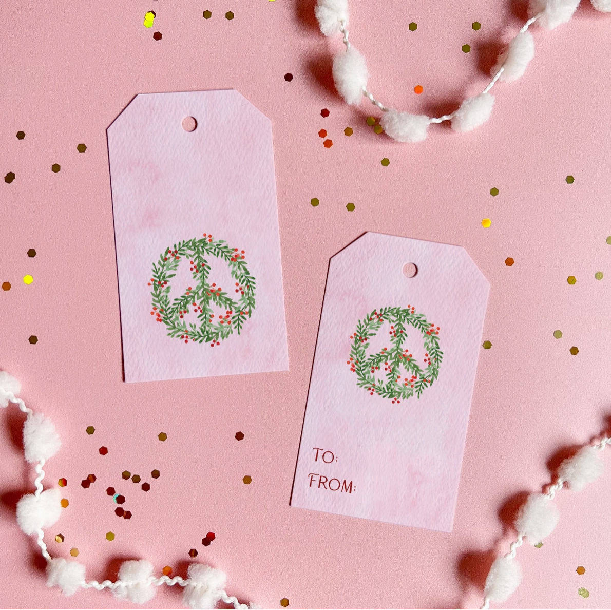 Peace Wreath Gift Tags