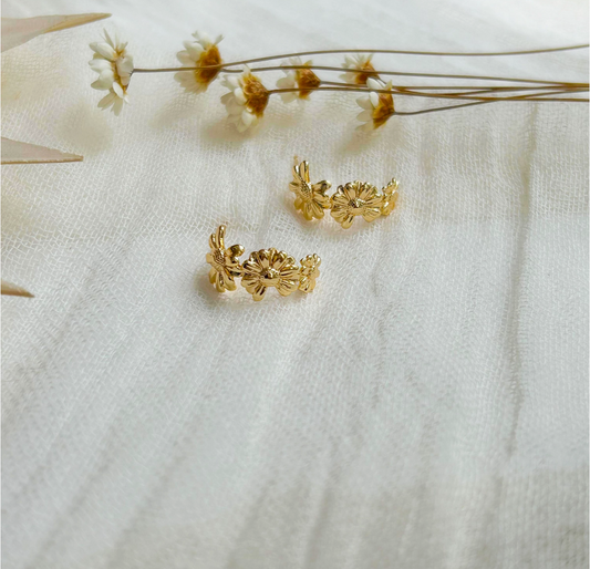 Gold Floral Earring