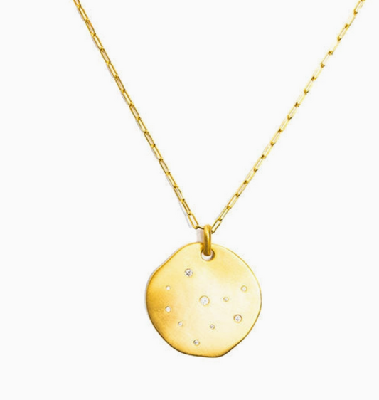 Organic Coin Pendant Necklace