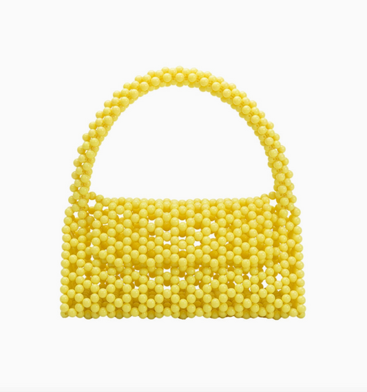 Morgan Yellow Beaded Top Bag