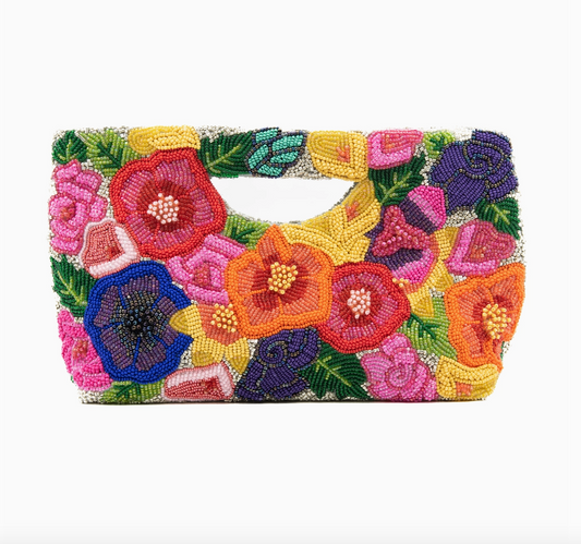 Raised Floral Clutch