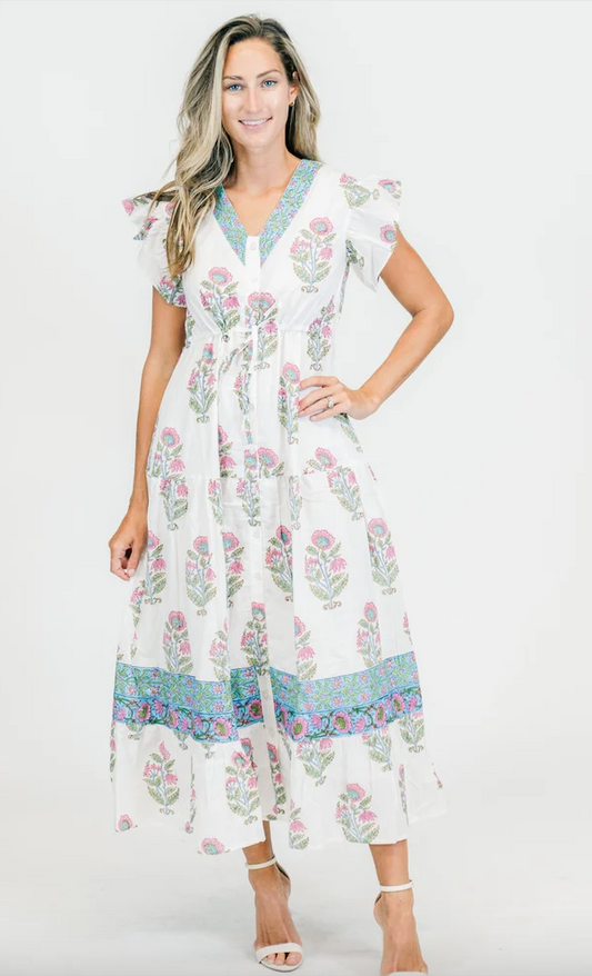 Rosa Dress in Peony