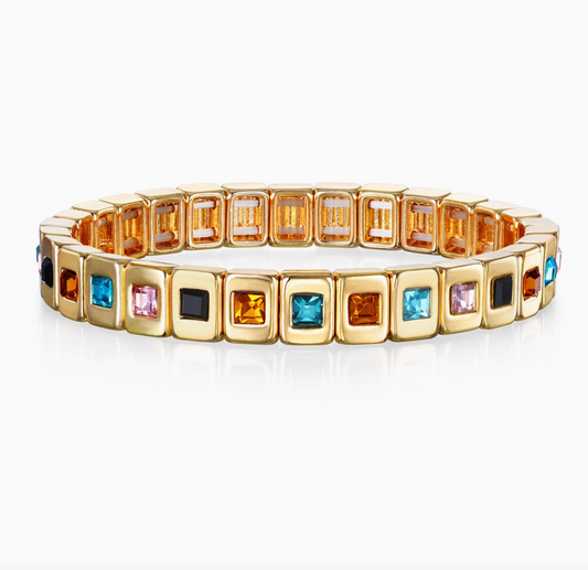 Multi color Sparkle tile bracelet