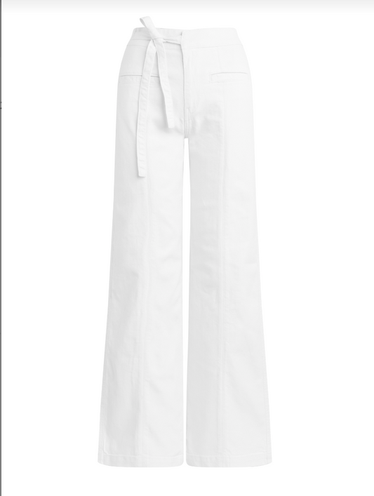 Tie Waist Pin Tucked Trouser