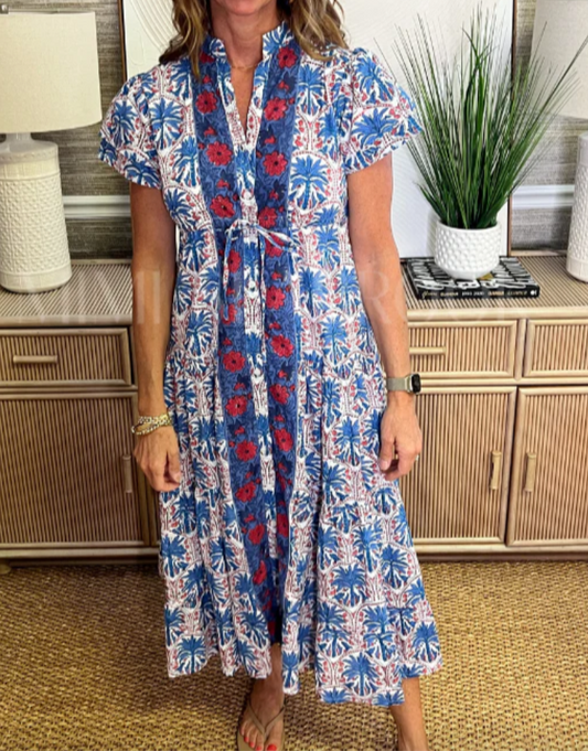 Magnolia Flutter Dress in Marina
