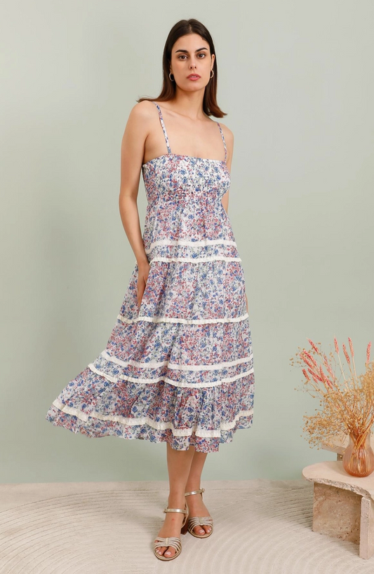 Liberty Print Smocked Top Dress