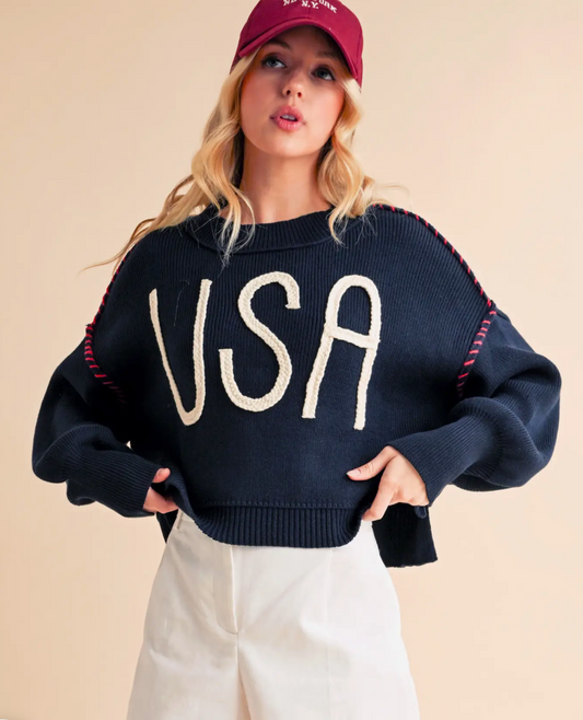USA Sweater in Navy