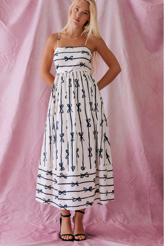 Sweet Ribbon Stipe Dress