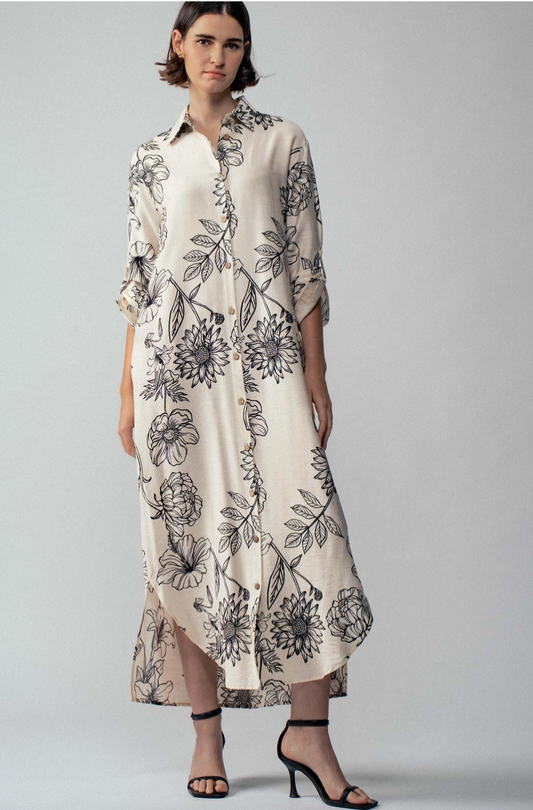 Relaxed Collared Button Down Maxi