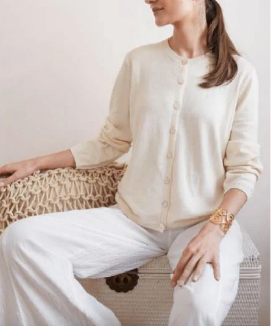 Aura Cardigan Sweater in Cream