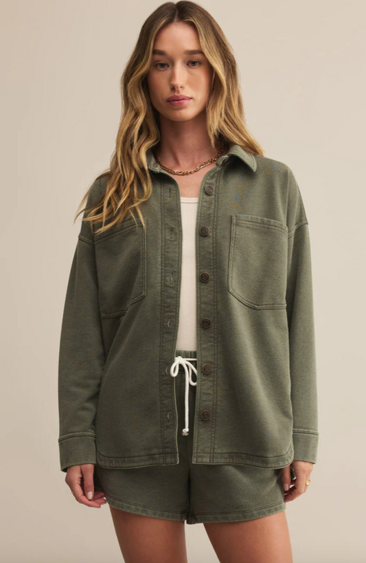 Z Supply All Day Knit Jacket in Hunter Green