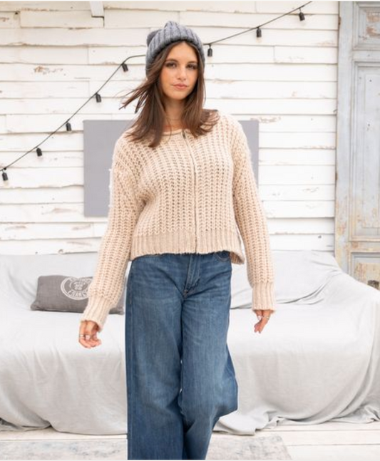 Tara Zip Bomber Cardigan Sweater