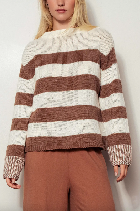 Striped Relaxed Knit Sweater