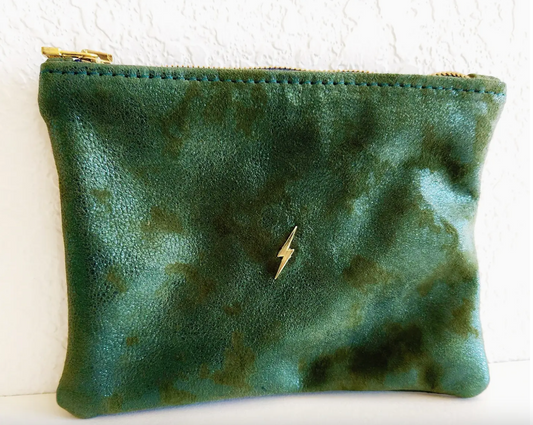 Metallic Green Bolt Pouch