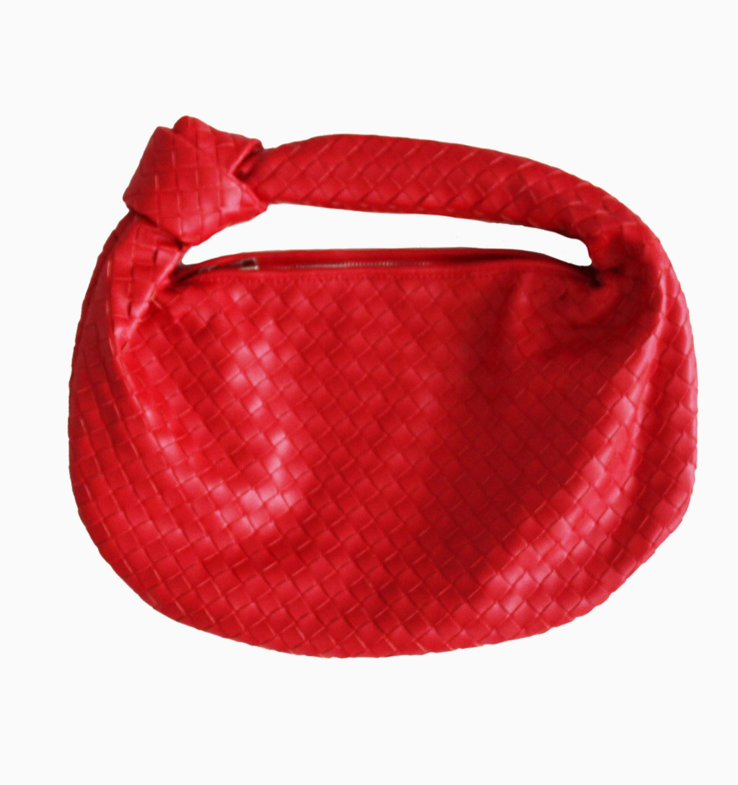 Marie Woven Hand Bag in Cherry