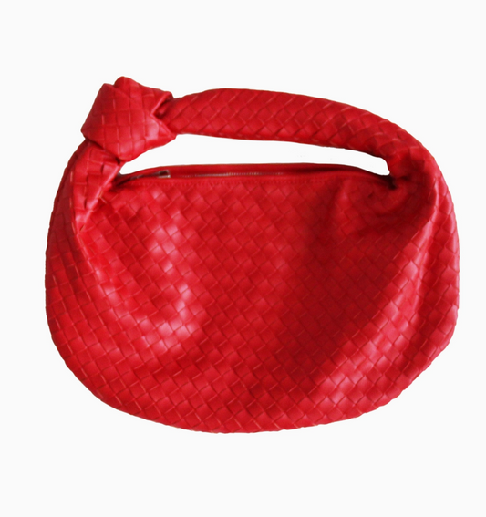 Marie Woven Hand Bag in Cherry