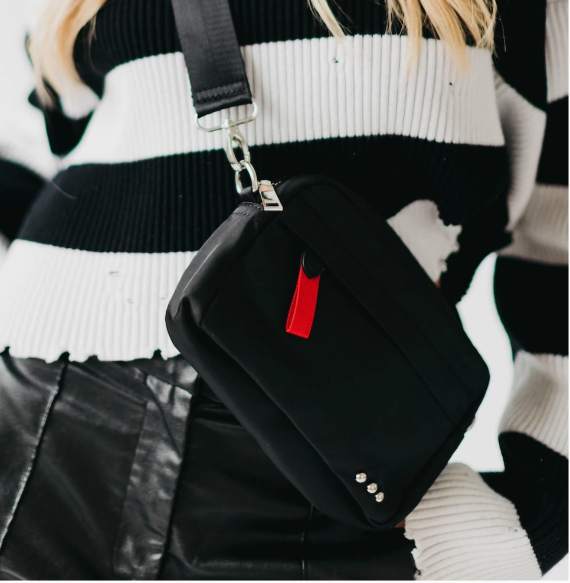 Nylon Crossbody Bag in Black