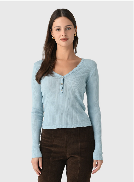 Velvet by Graham & Spencer Winona Long Sleeve Button Knit Top (2 Colors)