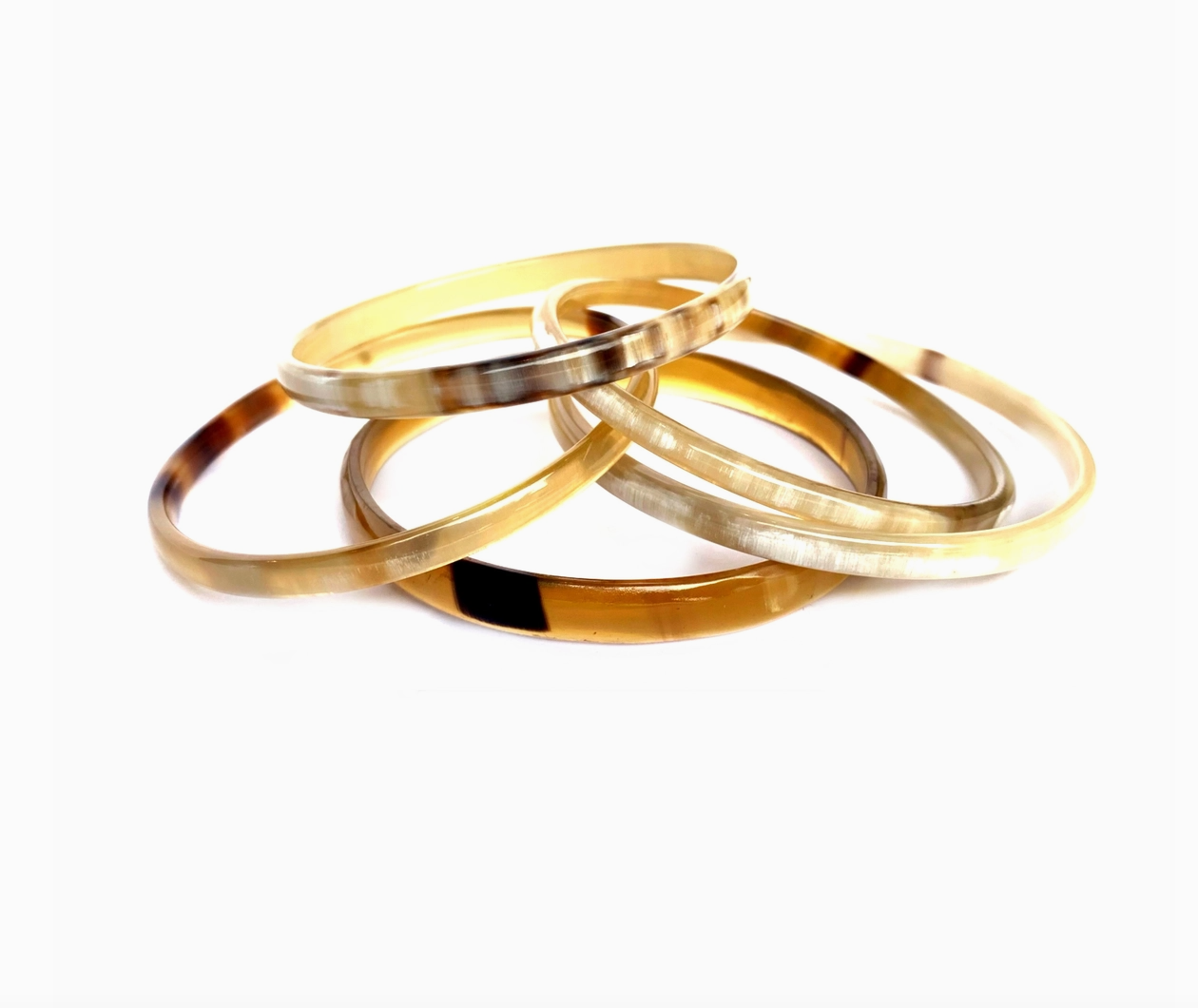 Cow Horn Bangle Bracelet, 3 widths