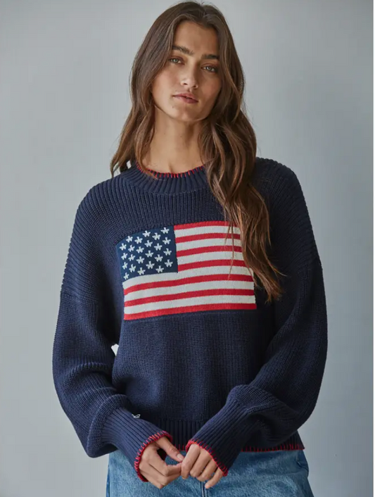 Flag Crew Neck Sweater