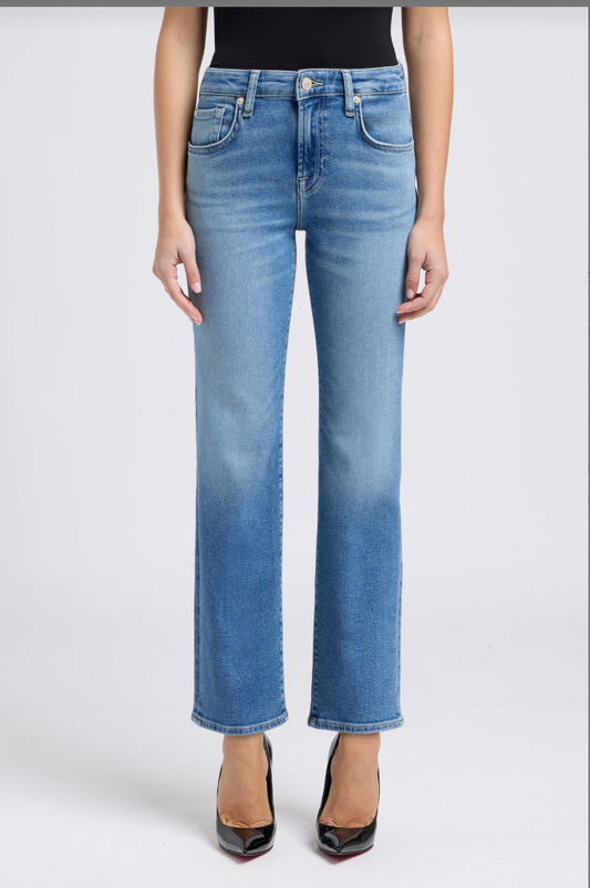 Callie Straight Ankle Jean in Aquashade