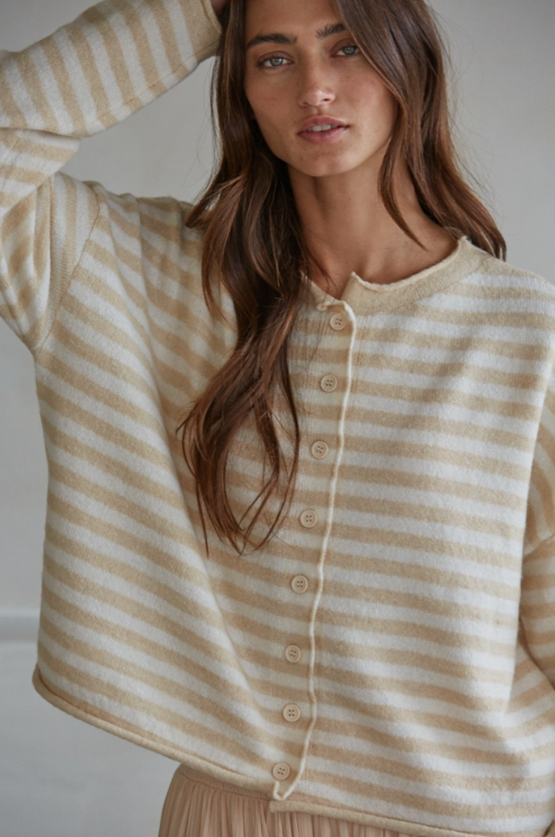 Striped Cardigan Sweater