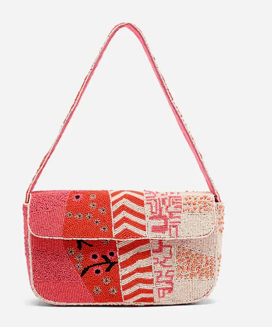 Tiger Lily Beaded Shoulder Bag