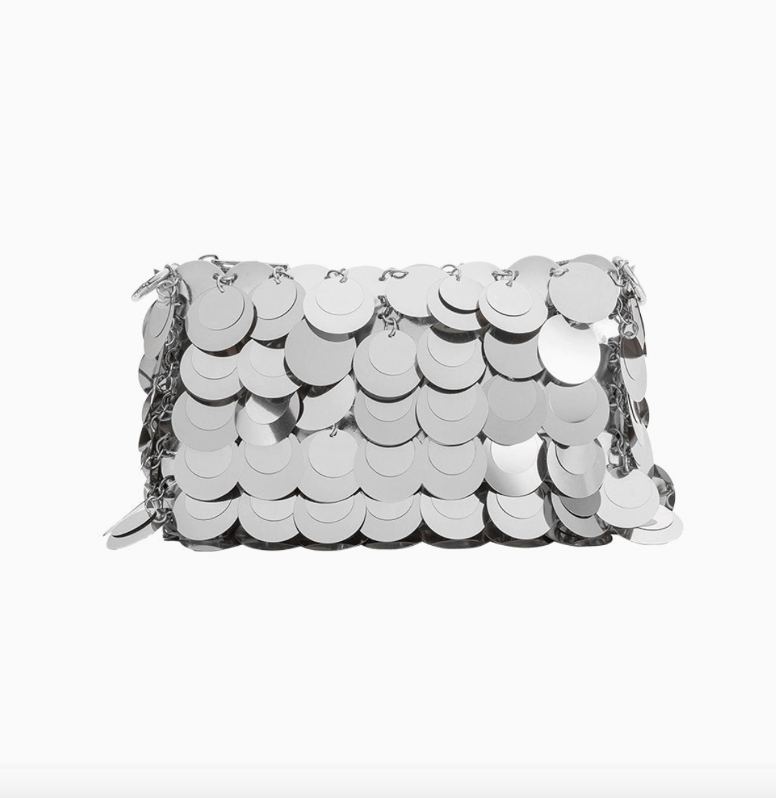 Melie Blanco Gillie Silver Sequin Convertible Clutch Bag