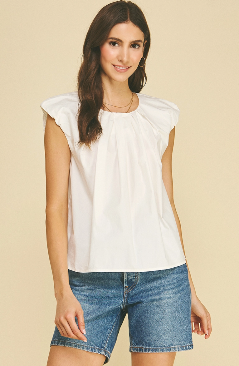 Pleated Sleeve Blouse