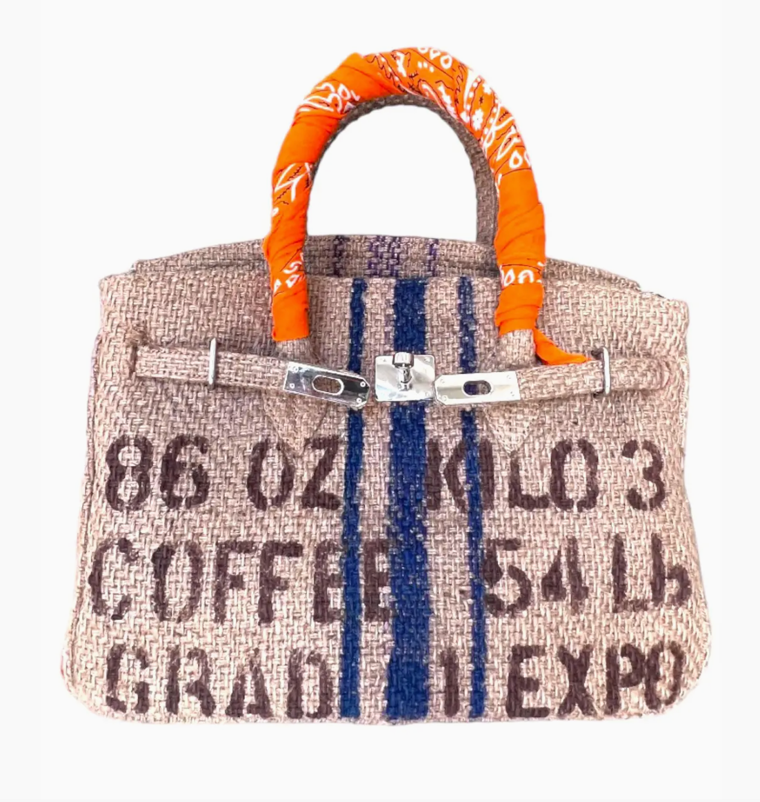 Brookie Coffee Blue Stripe Tote