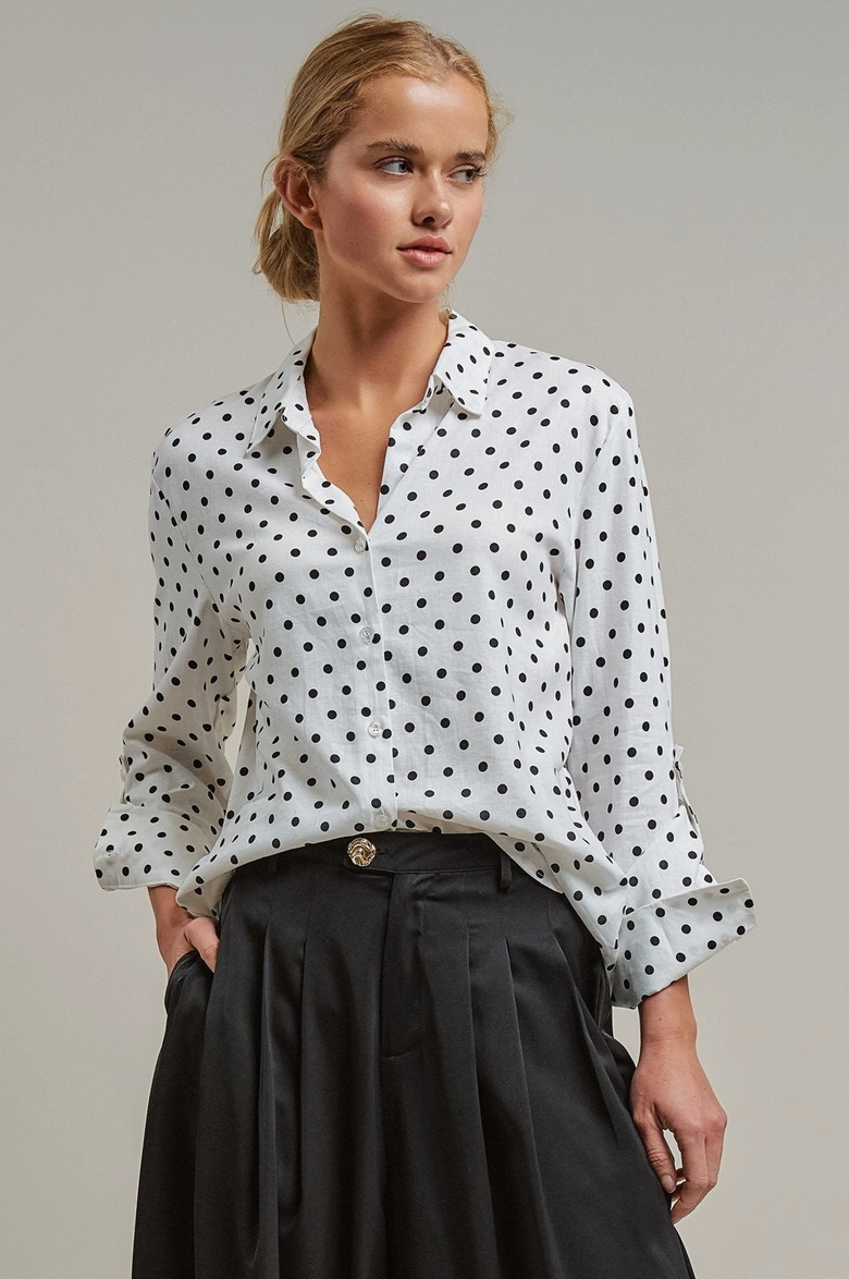 Linen Blend Button Down Top